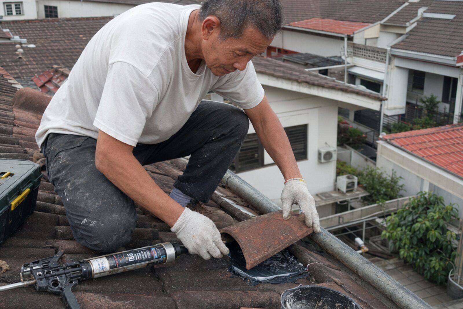 Pemeriksaan bumbung untuk baiki bumbung bocor